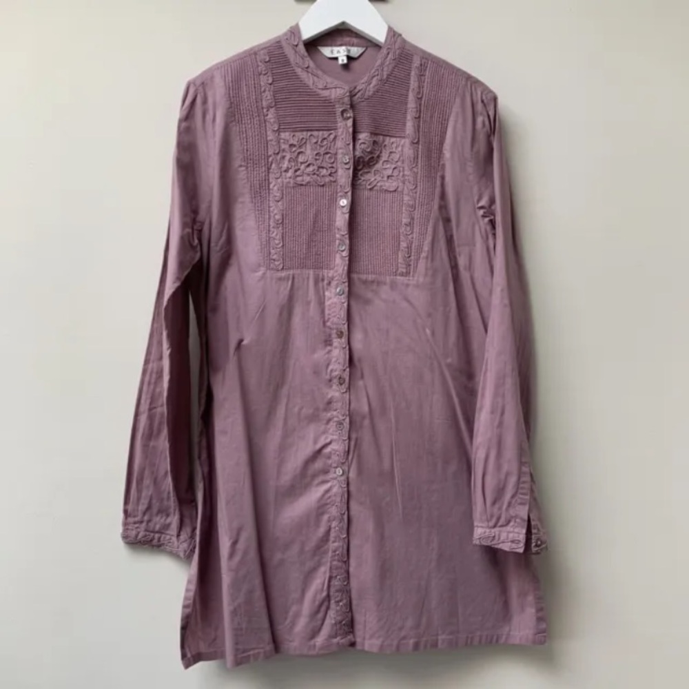East pure cotton shirt size uk 8 long sleeves quilted - Picture 1 of 11